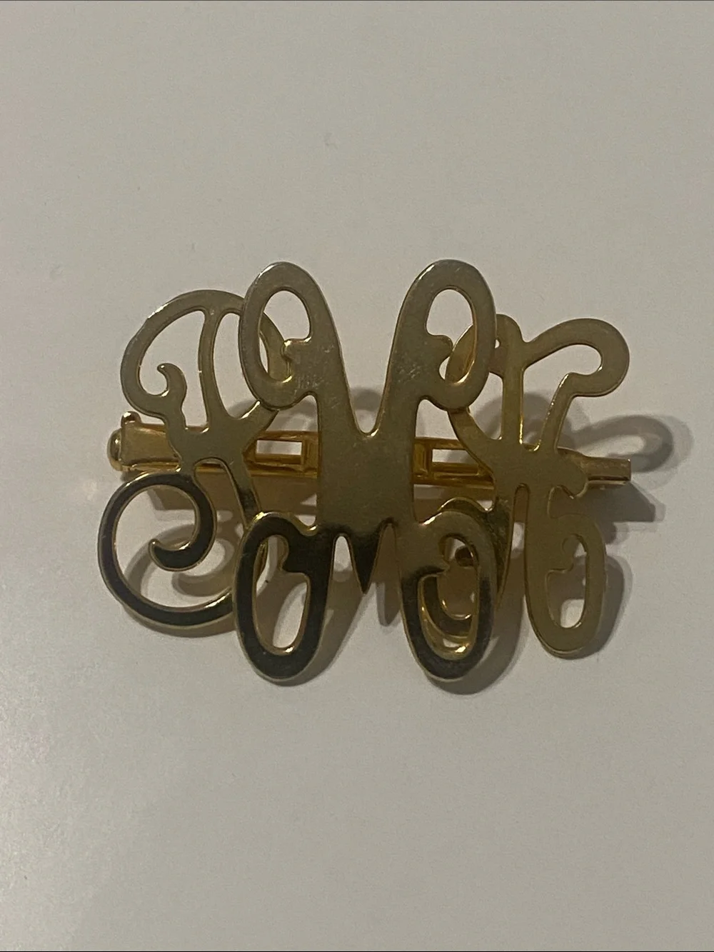 Vintage Gold Monogram Brooch